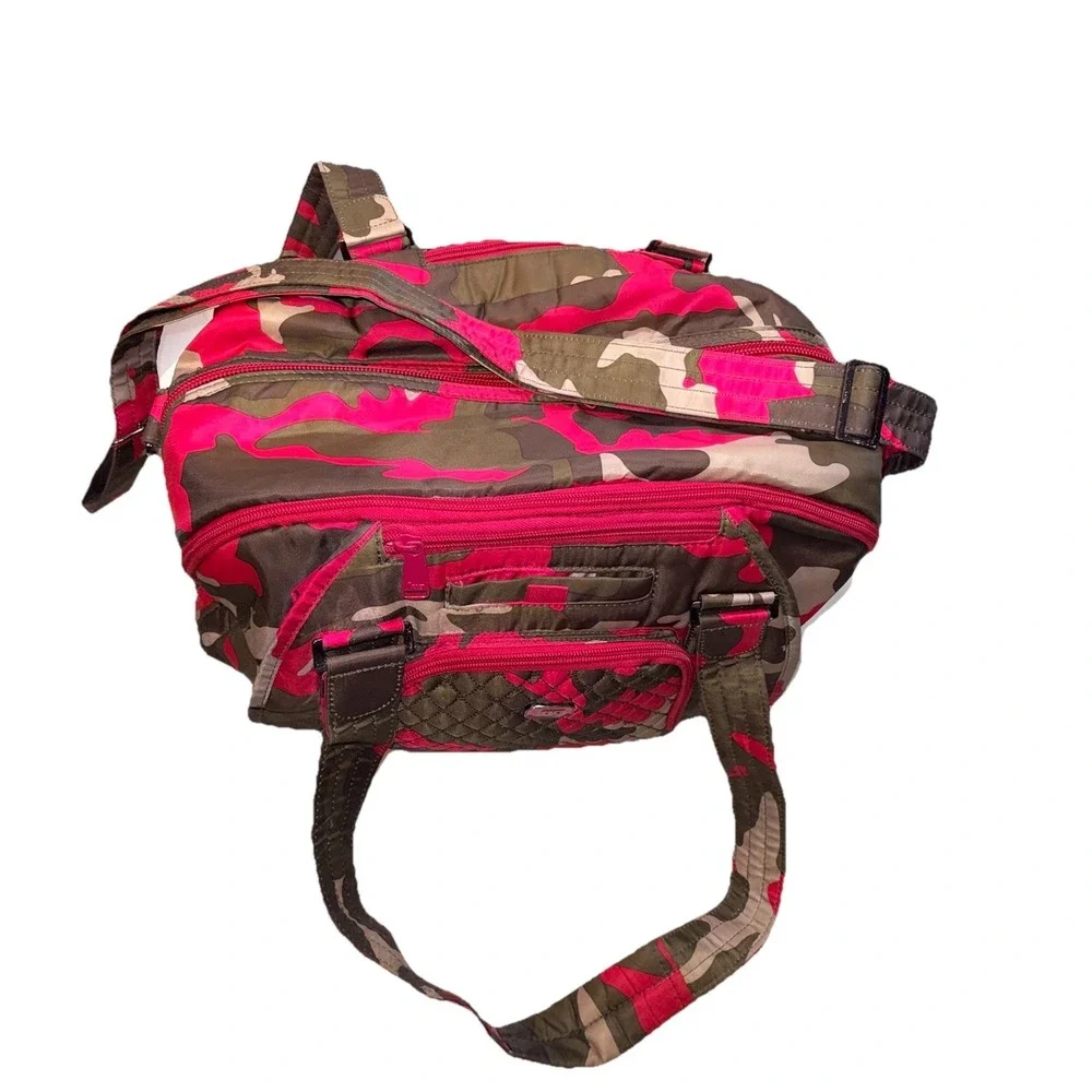Lug‎ Propeller Pink Green Camo Duffel Bag Travel Carry On Overnight Gym Yoga Bag